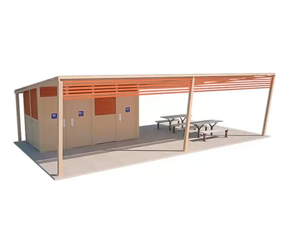 Atlantis 3 Shelter Toilet Building with Paperbark and Cedar colour scheme