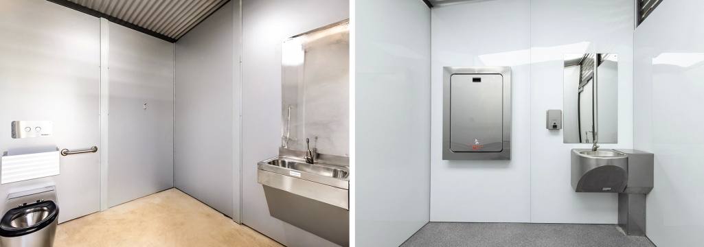 Internal finishes for toilet buildings: walls and floors compared