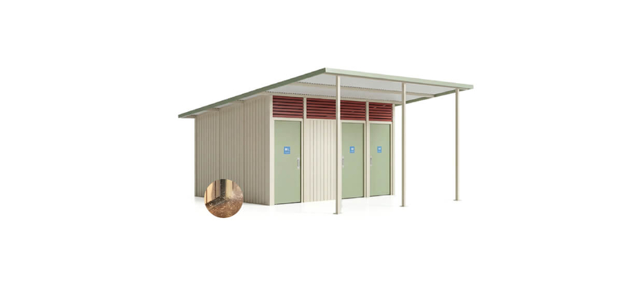 Toilet building exterior