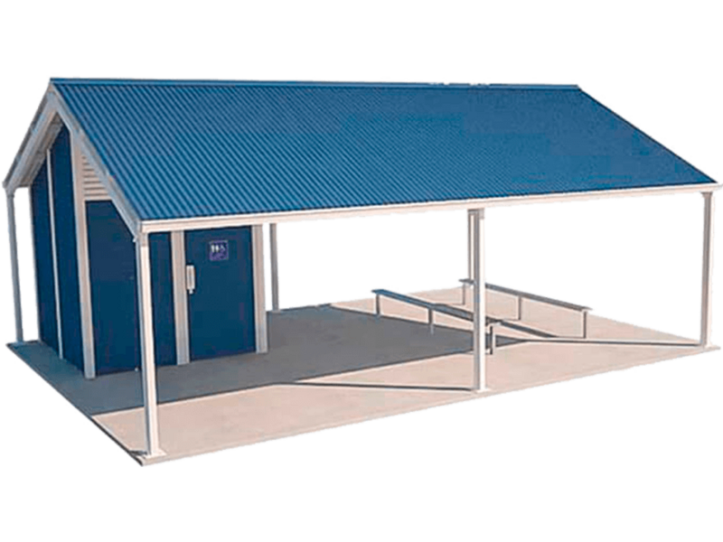 Olympus 1 Shelter Toilet Building with Deep Ocean and Surf Mist colour scheme