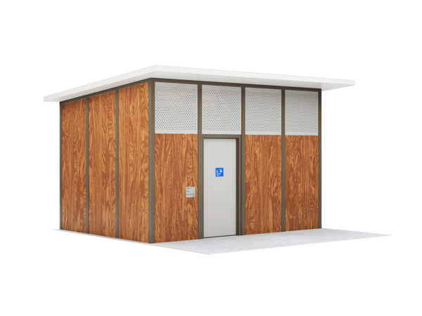 Changing Places 1C with wood-look aluminium