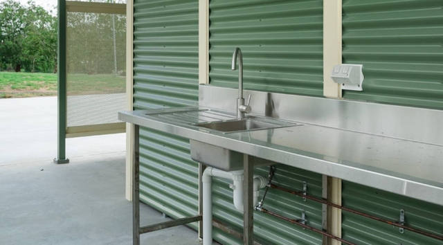Kitchen and shelter for campsite amenity