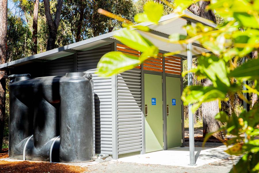 Shipwreck Creek Campground Toilet Off Grid Bushfire Resistant VIC Shipwreck Creek Campground Toilet Off Grid Bushfire Resistant VIC