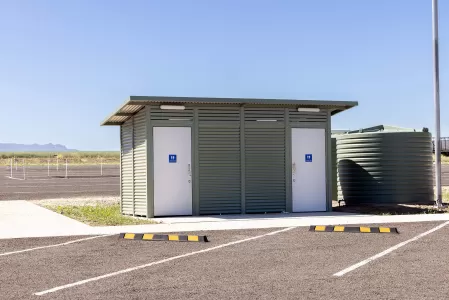 Roadside Rest Stop Toilets – Off-Grid Modular Amenities on Newell Highway | Modus Australia Roadside Rest Stop Toilets – Off-Grid Modular Amenities on Newell Highway | Modus Australia