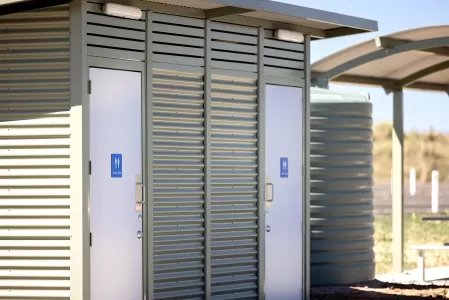 Roadside Rest Stop Toilets – Off-Grid Modular Amenities on Newell Highway | Modus Australia Roadside Rest Stop Toilets – Off-Grid Modular Amenities on Newell Highway | Modus Australia