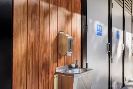 Wood-Look Toilet Building, Berowra Waters Marina, NSW