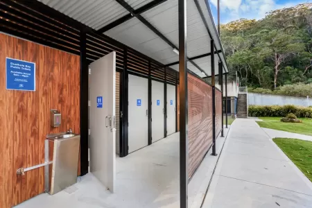 Wood-Look Toilet Building, Berowra Waters Marina, NSW
