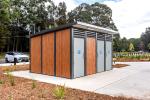 InCube 3 in timber-look aluminium at Deepwater Pump Track, Canterbury-Bankstown