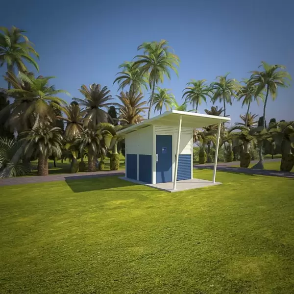 Yarra 1 Standard Toilet Building with Deep Ocean and Surfmist colour scheme