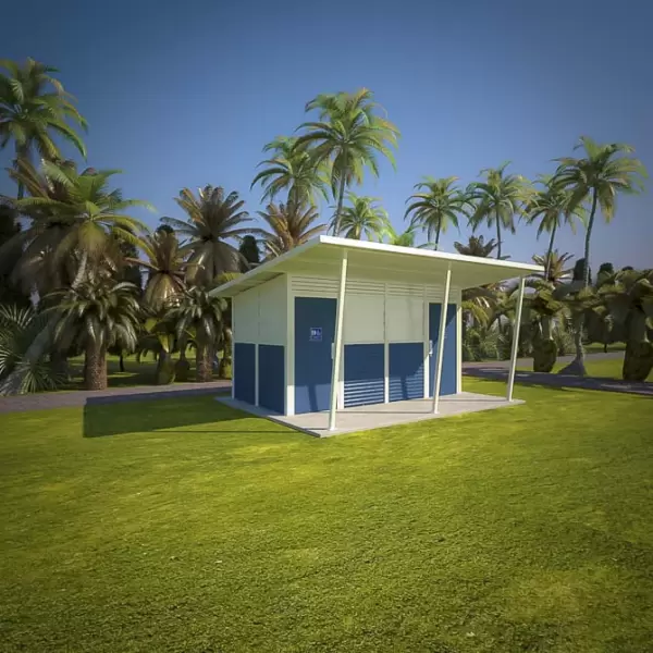 Yarra 2 Standard Toilet Building with Deep Ocean and Surfmist colour scheme